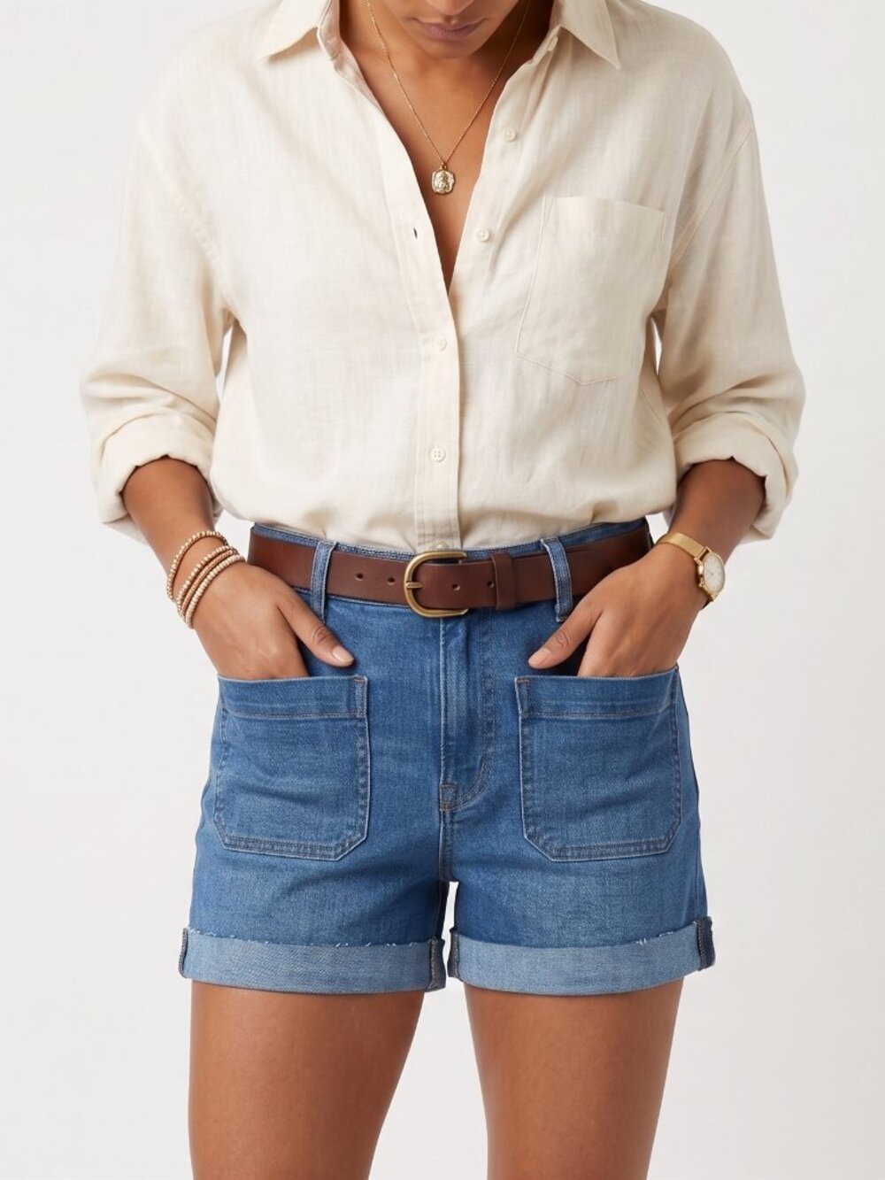 *FarWest Blue High Rise Shorts